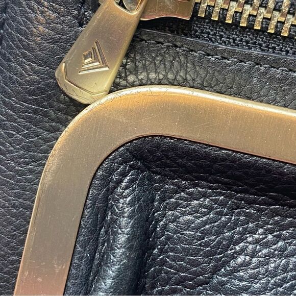 Silpada Zip Around Wristlet Black Leather With Cow Fur Accent - Picture 11 of 15